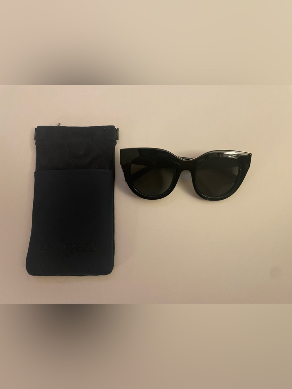 Le Specs Black Gold Air Heart Sunglasses - Picture 3 of 5